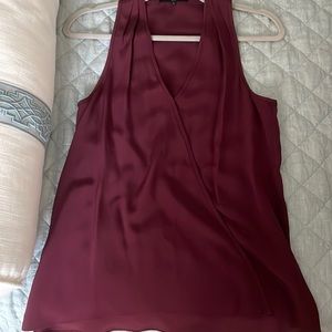 Tibi Top, sz 0; maroon silk and such a fun top for a night out!